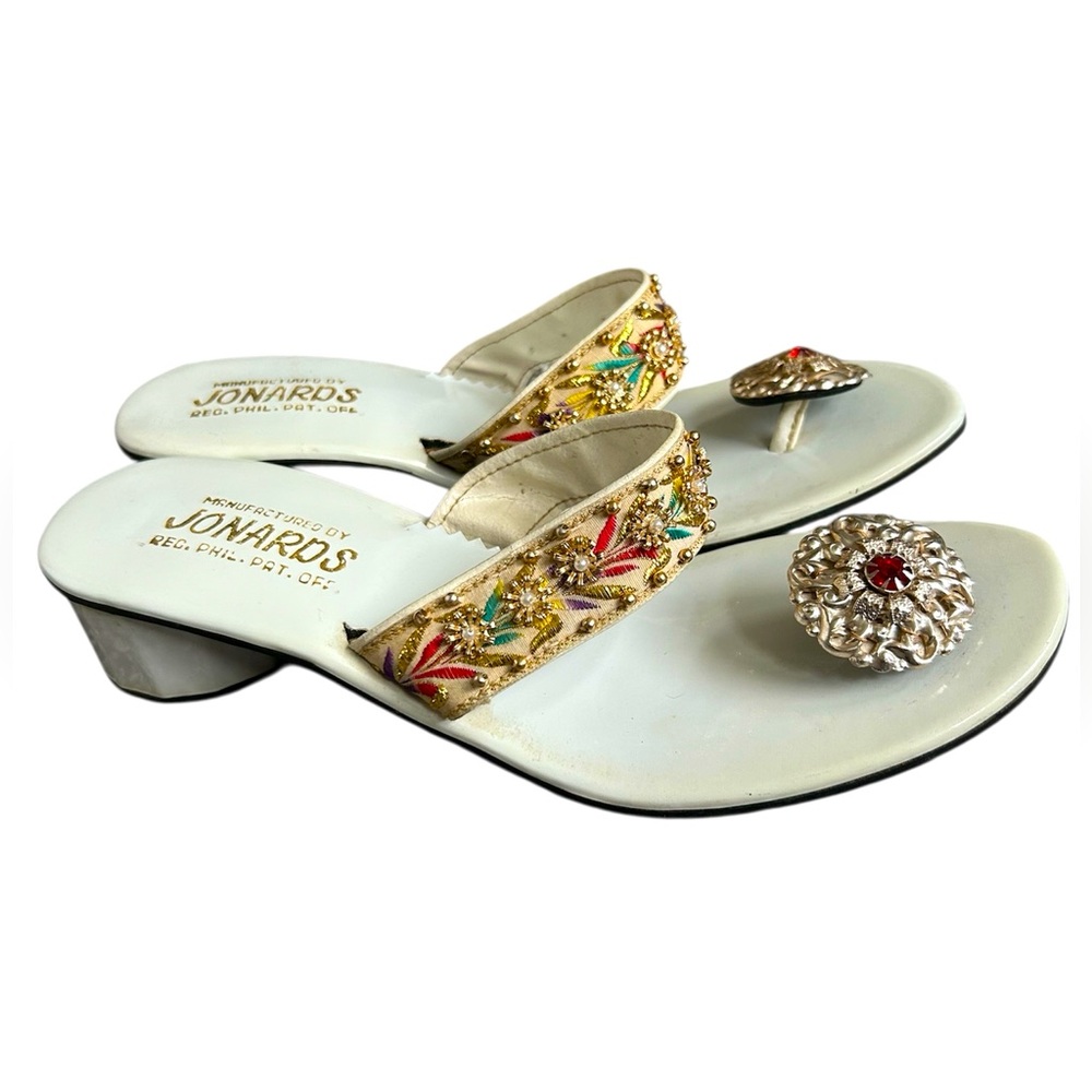 Rare Vintage Beaded Embroidered Slip on Sandal Possible size 6.5 - Picture 2 of 8